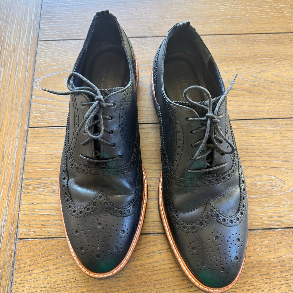 Cole Haan Men's Oxford Wing Tip Morris Leather Dress Shoes; Black